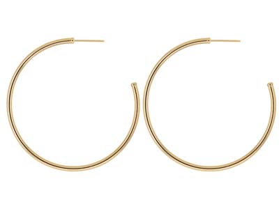 14ct Yellow Gold Filled 40.0mm Hoop Post Earrings, Pack Of 2 - Standard Image - 1