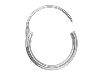 9ct White Gold 11.0mm Hinged Sleeper Hoop Earrings, Pack Of 2, 100% Recycled Gold - Standard Image - 2