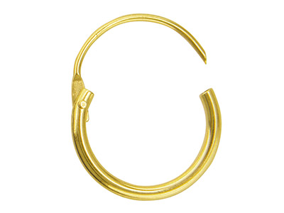 18ct Yellow Gold 11.0mm Hinged Sleeper Hoop Earrings, Pack Of 2, 100% Recycled Gold - Standard Image - 2