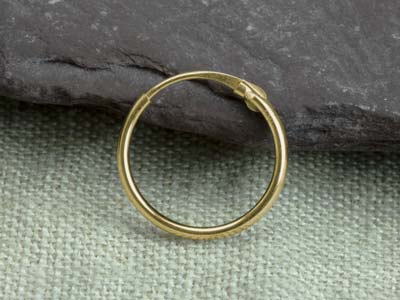 18ct Yellow Gold 11.0mm Hinged Sleeper Hoop Earrings, Pack Of 2, 100% Recycled Gold - Standard Image - 7