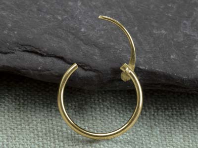 18ct Yellow Gold 11.0mm Hinged Sleeper Hoop Earrings, Pack Of 2, 100% Recycled Gold - Standard Image - 9