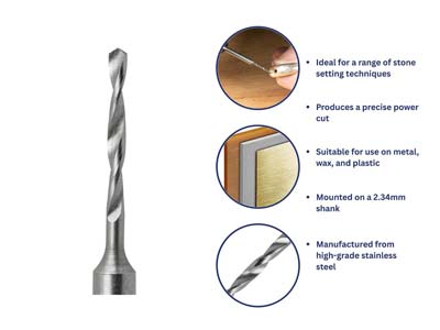 Bench Essentials By Cooksongold Shank Drill Set 0.5 - 2.3mm - Standard Image - 3