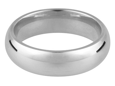 Platinum Court Wedding Ring 6.0mm, Size Q, 10.2g Light Weight,        Hallmarked, Wall Thickness 1.65mm