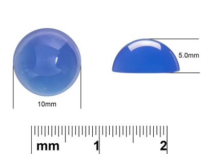 Blue Agate Round Cabochon 10mm - Standard Image - 4