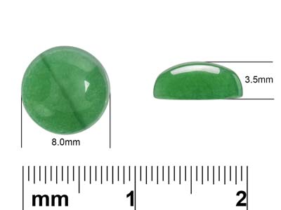 Green Agate, Round Cabochon 8mm - Standard Image - 4