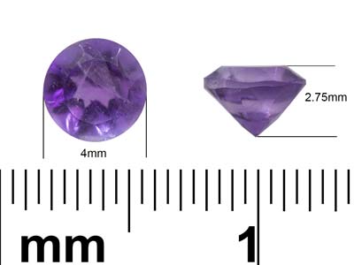 Amethyst, Round, 4mm - Standard Image - 3