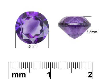 Amethyst, Round, 8mm - Standard Image - 3