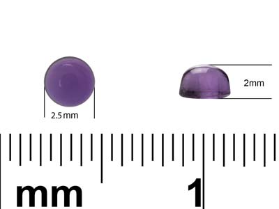 Amethyst, Round Cabochon, 2.5mm - Standard Image - 4