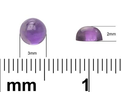 Amethyst, Round Cabochon, 3mm - Standard Image - 4