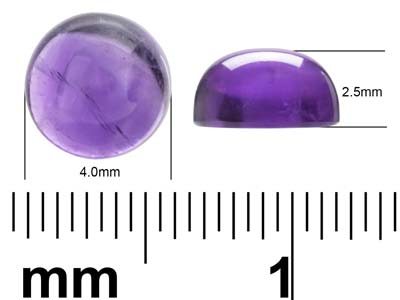 Amethyst, Round Cabochon, 5mm - Standard Image - 4