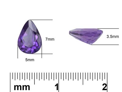 Amethyst, Pear, 7x5mm - Standard Image - 3