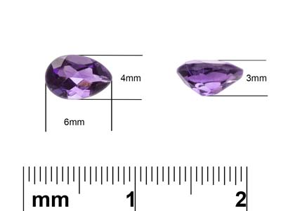 Amethyst, Pear, 6x4mm - Standard Image - 3