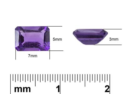 Amethyst, Octagon, 7x5mm - Standard Image - 3