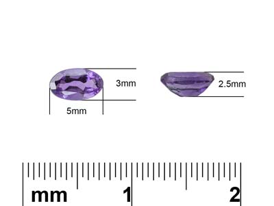 Amethyst, Oval, 5x3mm - Standard Image - 3