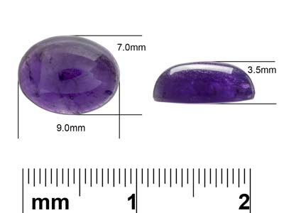Amethyst, Oval Cabochon, 9x7mm - Standard Image - 4