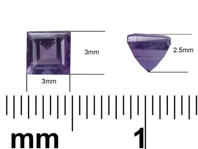 Amethyst, Square, 3x3mm - Standard Image - 3