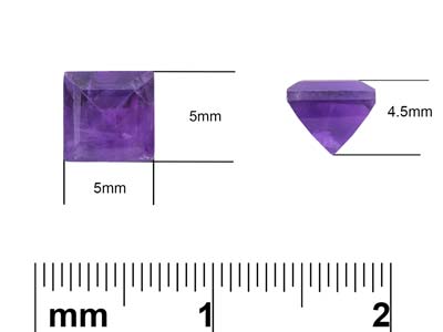 Amethyst, Square, 5x5mm - Standard Image - 3