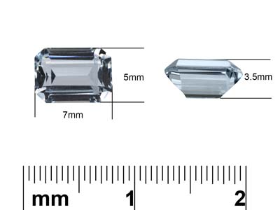 Aquamarine, Octagon, 7x5mm - Standard Image - 3