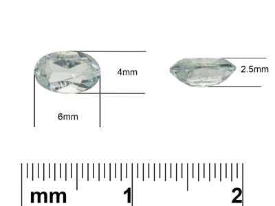 Aquamarine, Oval, 6x4mm - Standard Image - 3