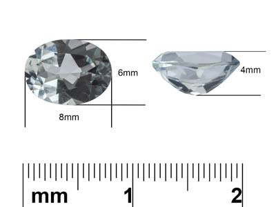 Aquamarine, Oval, 8x6mm - Standard Image - 3