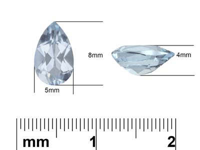 Aquamarine, Pear, 8x5mm - Standard Image - 3