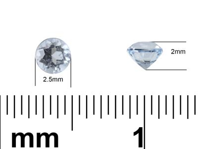 Aquamarine, Round, 2.5mm - Standard Image - 3