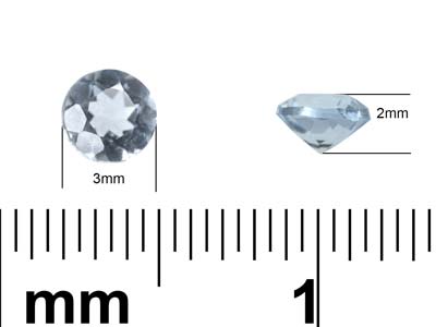 Aquamarine, Round, 3mm - Standard Image - 3
