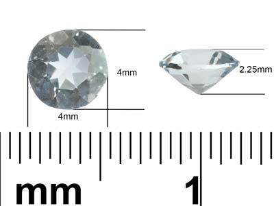 Aquamarine, Round, 4mm - Standard Image - 3