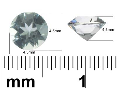 Aquamarine, Round, 4.5mm - Standard Image - 3