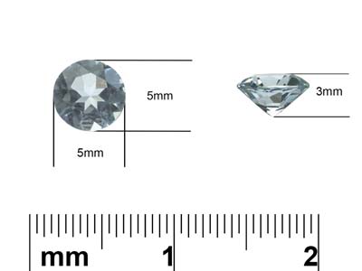 Aquamarine, Round, 5mm - Standard Image - 3