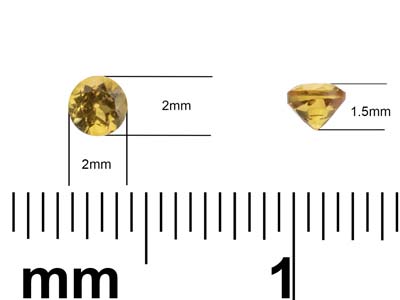 Citrine, Round, 2mm - Standard Image - 3