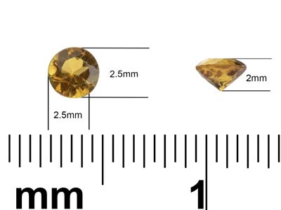 Citrine, Round, 2.5mm - Standard Image - 3