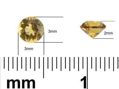 Citrine, Round, 3mm - Standard Image - 3