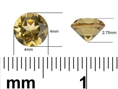 Citrine, Round, 4mm - Standard Image - 3