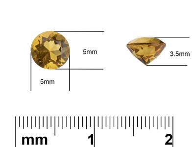 Citrine, Round, 5mm - Standard Image - 3