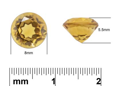 Citrine, Round, 8mm - Standard Image - 3