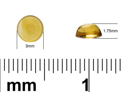 Citrine, Round Cabochon, 3mm - Standard Image - 4