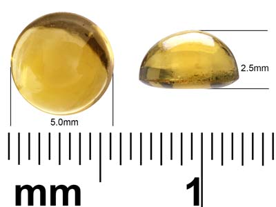 Citrine, Round Cabochon, 5mm - Standard Image - 4