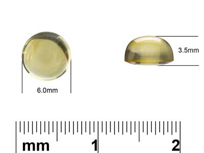 Citrine, Round Cabochon, 6mm - Standard Image - 4