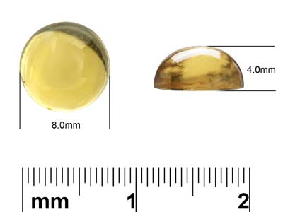 Citrine, Round Cabochon, 8mm - Standard Image - 4