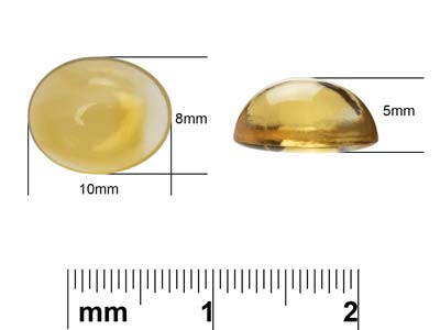 Citrine, Oval Cabochon, 10x8mm - Standard Image - 4