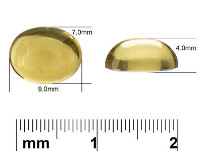 Citrine, Oval Cabochon, 9x7mm - Standard Image - 4