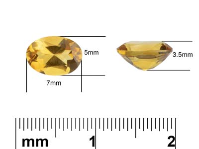 Citrine, Oval, 7x5mm - Standard Image - 3