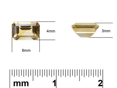 Citrine, Octagon, 6x4mm - Standard Image - 3