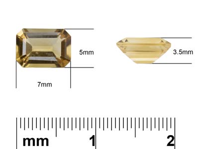 Citrine, Octagon, 7x5mm - Standard Image - 3