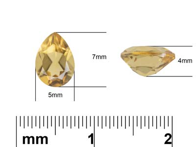 Citrine, Pear, 7x5mm - Standard Image - 3