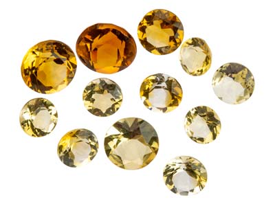 Citrine, Round, 3mm Mixed Sizes,  Pack of 12,