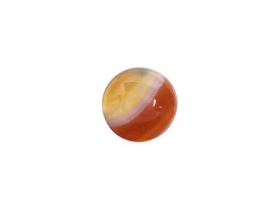 Carnelian Red And White Stripe     Round Cabochon 6mm