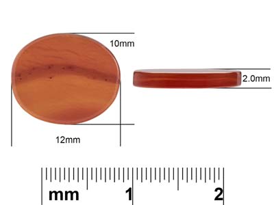 Carnelian, Flat Oval, 12x10mm - Standard Image - 4