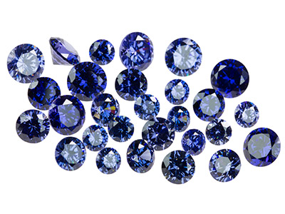 Tanzanite Coloured Cubic Zirconia, Round, 4,5,6mm, Pack of 28